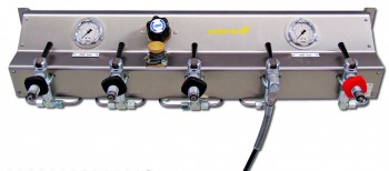 Filling panel, type 200/300 D, 4 filling valves 200 bar - 1 filling valve 300 bar